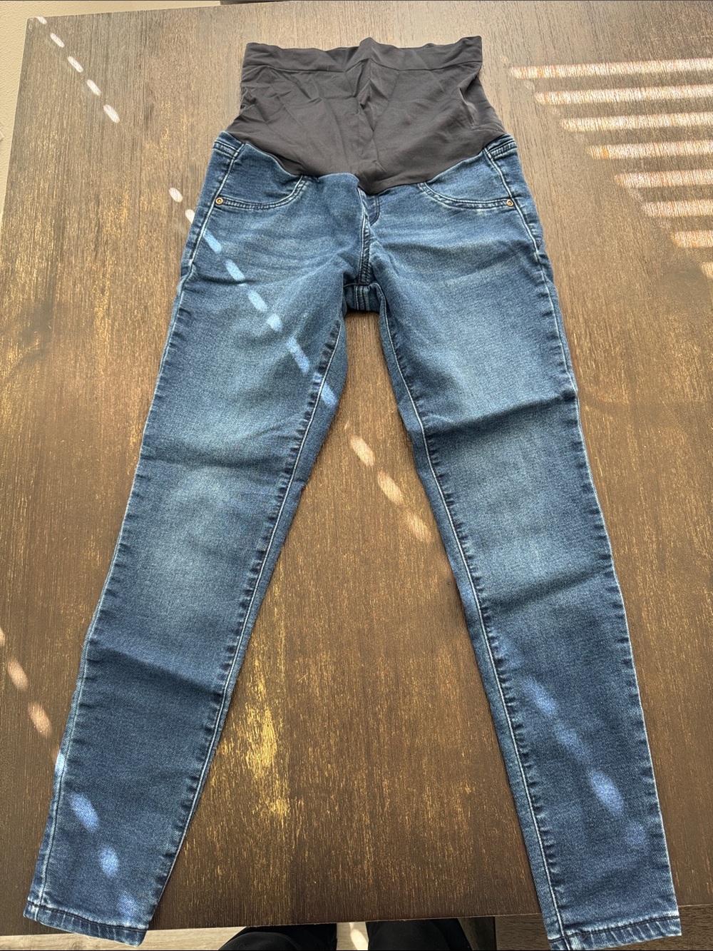 Sonoma Dark Blue Maternity Skinny Jeans with Black Panel